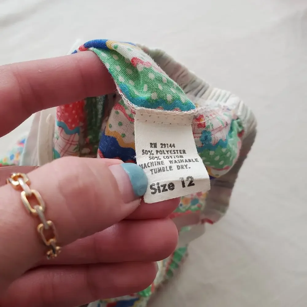 Vintage 70s Striped Pattern Romper kids 9/10 *flaw - Picture 10 of 10